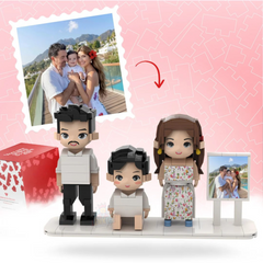 Lewktee Customizable Brick Figurines Photo Minifig Picture Puzzle Personalized Gift Family Kit - Choose 1,2,3, or 4 Figures