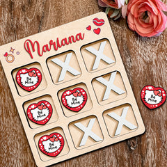 Valentine's Day Gift: Personalized Wooden Tic-Tac-Toe