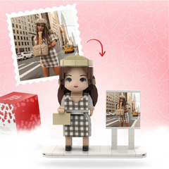 Lewktee Customizable Brick Figurines Photo Minifig Picture Puzzle Personalized Gift Family Kit - Choose 1,2,3, or 4 Figures