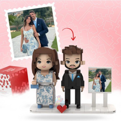 Lewktee Customizable Brick Figurines Photo Minifig Picture Puzzle Personalized Gift Family Kit - Choose 1,2,3, or 4 Figures