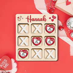 Valentine's Day Gift: Personalized Wooden Tic-Tac-Toe