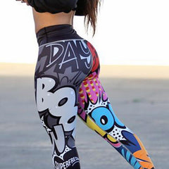 Ins Cross-Border Yoga Pants Butt-Lifting Boom Letter Print Slim Fit Yoga Pants Sports Leggings for Women