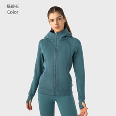 SCA New Thickened Warm Hooded Jacket for Women Outdoor Fitness Sweatshirt Yoga Clothing Sports Top DJ028