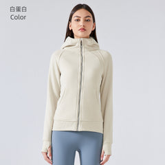 SCA New Thickened Warm Hooded Jacket for Women Outdoor Fitness Sweatshirt Yoga Clothing Sports Top DJ028