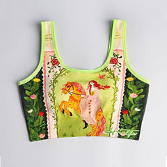 Cute Cartoon Sports Bra for Women, Breathable Anti-Shock Sports Vest, Yoga Top, Beautiful Back Design with Chest Pads