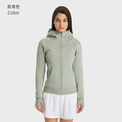 SCA New Thickened Warm Hooded Jacket for Women Outdoor Fitness Sweatshirt Yoga Clothing Sports Top DJ028