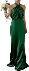 Foreign Trade Halter Evening Dress Amazon Fashion Elegant Slim Fit Dress European and American Wish Party Fashion Dress