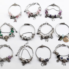 European and American Cross-Border Hot Selling Pan Family Style Bracelet Crystal Bracelet Beaded Bracelet Dream Catcher Flower Heart for Women