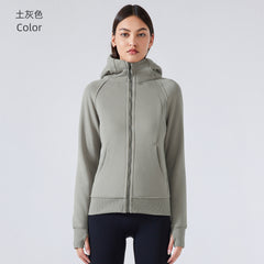 SCA New Thickened Warm Hooded Jacket for Women Outdoor Fitness Sweatshirt Yoga Clothing Sports Top DJ028