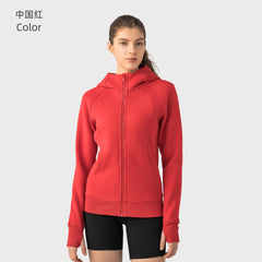 SCA New Thickened Warm Hooded Jacket for Women Outdoor Fitness Sweatshirt Yoga Clothing Sports Top DJ028