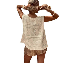 Elegant Women's Embroidered Lace Vest Top - New Casual Style for Cross-Border Fashion