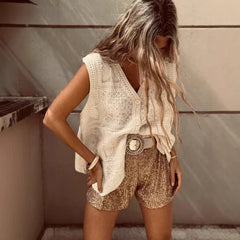 Elegant Women's Embroidered Lace Vest Top - New Casual Style for Cross-Border Fashion