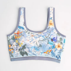 Cute Cartoon Sports Bra for Women, Breathable Anti-Shock Sports Vest, Yoga Top, Beautiful Back Design with Chest Pads