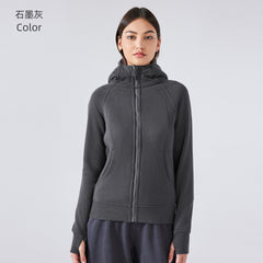 SCA New Thickened Warm Hooded Jacket for Women Outdoor Fitness Sweatshirt Yoga Clothing Sports Top DJ028