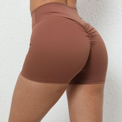 Pleated Peach Hip Raise Fitness Tight High Waist Running Quick-drying Yoga Pants