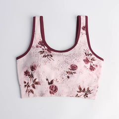 Cute Cartoon Sports Bra for Women, Breathable Anti-Shock Sports Vest, Yoga Top, Beautiful Back Design with Chest Pads