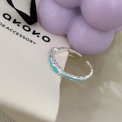 Korean 925 Sterling Silver Simple Ring for Women, Non-Fading, Niche INS Style Design, High-End Feel, Versatile Adjustable Open Ring