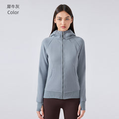 SCA New Thickened Warm Hooded Jacket for Women Outdoor Fitness Sweatshirt Yoga Clothing Sports Top DJ028