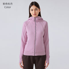 SCA New Thickened Warm Hooded Jacket for Women Outdoor Fitness Sweatshirt Yoga Clothing Sports Top DJ028