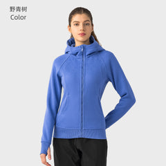 SCA New Thickened Warm Hooded Jacket for Women Outdoor Fitness Sweatshirt Yoga Clothing Sports Top DJ028