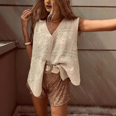 Elegant Women's Embroidered Lace Vest Top - New Casual Style for Cross-Border Fashion