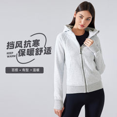 SCA New Thickened Warm Hooded Jacket for Women Outdoor Fitness Sweatshirt Yoga Clothing Sports Top DJ028