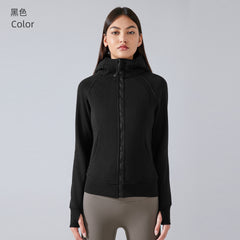 SCA New Thickened Warm Hooded Jacket for Women Outdoor Fitness Sweatshirt Yoga Clothing Sports Top DJ028