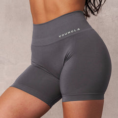 Cross-Border Youngla Women's Yoga Pants Seamless Knitted Fitness Pants Butt-Lifting Waist-Reducing Sports Pants Running Shorts