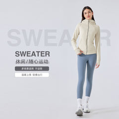 SCA New Thickened Warm Hooded Jacket for Women Outdoor Fitness Sweatshirt Yoga Clothing Sports Top DJ028