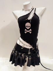 Cross Tank Tops y2k clothes y2k crop top gothic clothes top top Skull top  Gothic  Tank Tops Punk Tank Tops