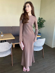 Tossy Satin Fashion Slim Maxi Dress For Women Long Sleeve High Waist Elegant Solid Party Dress Casual Luxury Ladies Autumn Dress