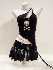 Cross Tank Tops y2k clothes y2k crop top gothic clothes top top Skull top  Gothic  Tank Tops Punk Tank Tops