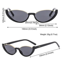 Hot Sale Vintage Cat Eye Sunglasses Half-frame Shades Goggle Sun Glasses Fashion Trendy UV400 Eyewear Accessories for Women