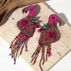 AENSOA Bohemian Starfish Lobster Conch Seed Bead Drop Earrings for Women Handmade Ocean Animal Earrings Summer Beach Jewelry