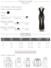 Weird Puss Blossoms Deep V-Neck Jumpsuit Women Sleeveless Backless Skinny Elastic Mesh Patchwork Skinny Stretch Flare Overalls