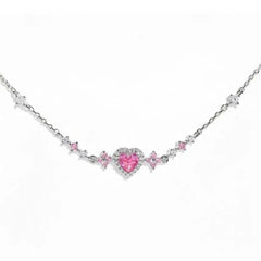 New Fashion Y2K Exquisite Sweet Pink Zircon Bowknot Love Heart Chain Bracelet For Women Girls Party Birthday Jewelry Gift