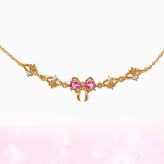 New Fashion Y2K Exquisite Sweet Pink Zircon Bowknot Love Heart Chain Bracelet For Women Girls Party Birthday Jewelry Gift