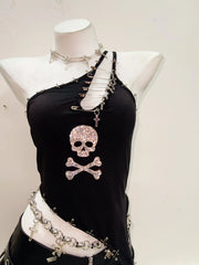 Cross Tank Tops y2k clothes y2k crop top gothic clothes top top Skull top  Gothic  Tank Tops Punk Tank Tops